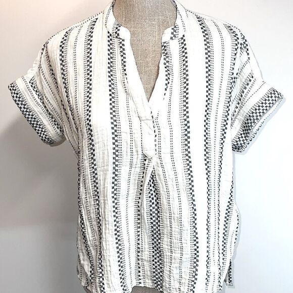 NWOT Madewell Lightspun Lakeline Popover Shirt Jacquard Sz XXS - Picture 5 of 11